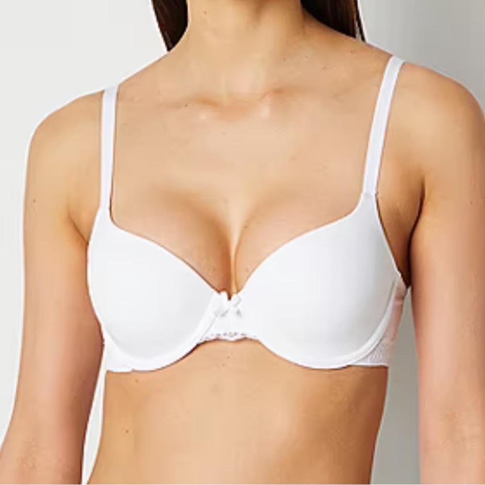 Ambrielle Organic Cotton Demi Bra 40DD White NWT